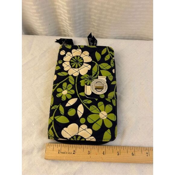 Vera Bradley turn key wallet navy green 7.5x4.5” - Picture 4 of 5